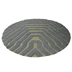 Kerek szőnyeg - Callista Natural Cotton Shaggy (fekete/zöld)