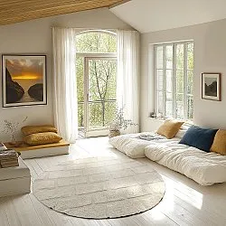 Kerek szőnyeg - Cyrus Natural Cotton Shaggy (bézs)