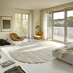 Kerek szőnyeg - Cyrus Natural Cotton Shaggy (piszkosfehér)