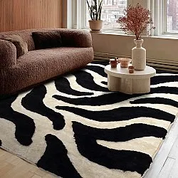 Shaggy szőnyeg - Fergana (krém/fekete)