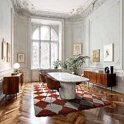 Shaggy szőnyeg - Albi (fehér/narancs)