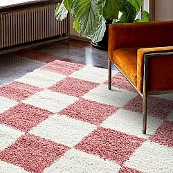 Shaggy szőnyeg - Gordes (rózsaszín/fehér)