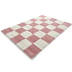 Shaggy szőnyeg - Gordes (rózsaszín/fehér)