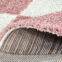 Shaggy szőnyeg - Gordes (rózsaszín/fehér)