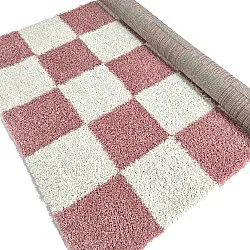 Shaggy szőnyeg - Gordes (rózsaszín/fehér)