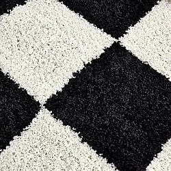Shaggy szőnyeg - Gordes (fekete/fehér)