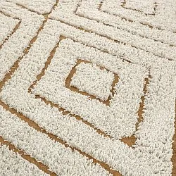 Kerek szőnyeg - Holwell Natural Cotton Shaggy (törtfehér/barna)