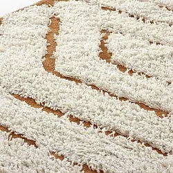 Kerek szőnyeg - Holwell Natural Cotton Shaggy (törtfehér/barna)