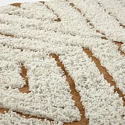 Kerek szőnyeg - Holwell Natural Cotton Shaggy (törtfehér/barna)