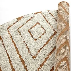 Kerek szőnyeg - Holwell Natural Cotton Shaggy (törtfehér/barna)