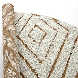 Kerek szőnyeg - Holwell Natural Cotton Shaggy (törtfehér/barna)