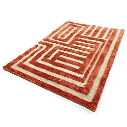 Shaggy szőnyeg - Karbala (krém/piros)