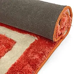 Shaggy szőnyeg - Karbala (krém/piros)
