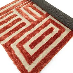 Shaggy szőnyeg - Karbala (krém/piros)