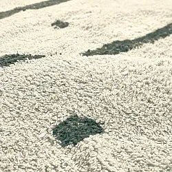 Kerek szőnyeg - Leora Natural Cotton Shaggy (bézs/zöld)