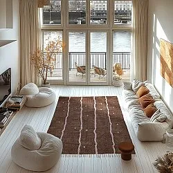 Shaggy szőnyeg - Leora Natural Cotton Shaggy (barna/lila)