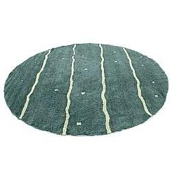 Kerek szőnyeg - Leora Natural Cotton Shaggy (zöld)