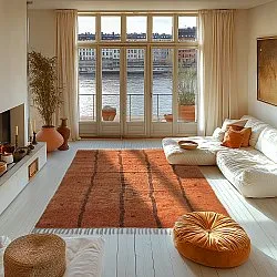 Shaggy szőnyeg - Leora Natural Cotton Shaggy (narancs/barna)