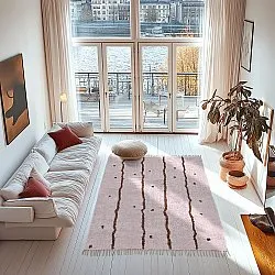 Shaggy szőnyeg - Leora Natural Cotton Shaggy (rózsaszín/barna)