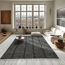 Shaggy szőnyeg - Leora Natural Cotton Shaggy (fekete/barna)