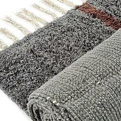 Shaggy szőnyeg - Leora Natural Cotton Shaggy (fekete/barna)