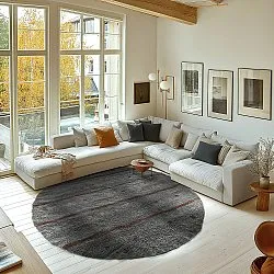 Kerek szőnyeg - Leora Natural Cotton Shaggy (fekete/barna)