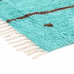 Shaggy szőnyeg - Leora Natural Cotton Shaggy (türkiz/barna)