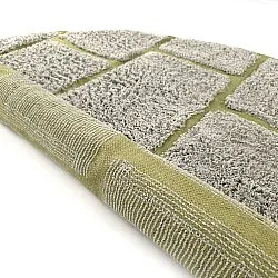 Kerek szőnyeg - Lindley Natural Cotton Shaggy (greige/zöld)