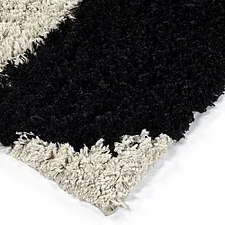 Shaggy szőnyeg - Marvao Natural Cotton Shaggy (törtfehér/fekete)