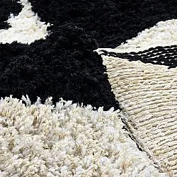 Shaggy szőnyeg - Marvao Natural Cotton Shaggy (törtfehér/fekete)