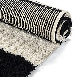 Shaggy szőnyeg - Marvao Natural Cotton Shaggy (törtfehér/fekete)