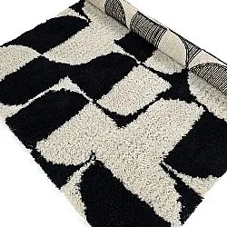Shaggy szőnyeg - Marvao Natural Cotton Shaggy (törtfehér/fekete)