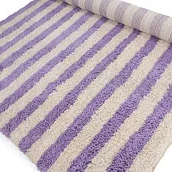 Shaggy szőnyeg - Thira Stripe Cotton Shaggy (krém/világos lila)