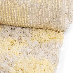 Shaggy szőnyeg - Methoni Check Cotton Shaggy (krém/világossárga)