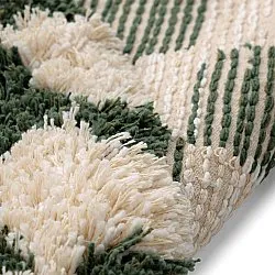 Kerek szőnyeg - Methoni Check Cotton Shaggy (krém/zöld)