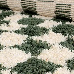 Kerek szőnyeg - Methoni Check Cotton Shaggy (krém/zöld)
