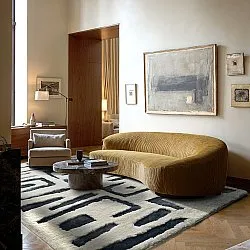 Shaggy szőnyeg - Palmyra (fehér/tengerészkék)