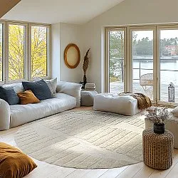 Kerek szőnyeg - Rani Natural Cotton Shaggy (bézs)