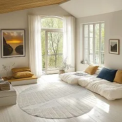 Kerek szőnyeg - Rani Natural Cotton Shaggy (piszkosfehér)