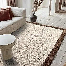 Shaggy szőnyeg - Sagres Natural Cotton Shaggy (törtfehér/barna)