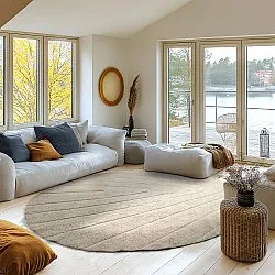 Kerek szőnyeg - Sivia Natural Cotton Shaggy (bézs)