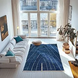 Shaggy szőnyeg - Sivia Natural Cotton Shaggy (kék)