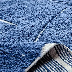 Kerek szőnyeg - Sivia Natural Cotton Shaggy (kék)