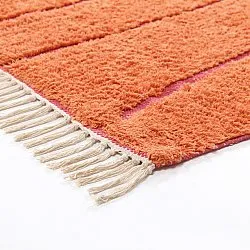 Shaggy szőnyeg - Sivia Natural Cotton Shaggy (piros/narancs)