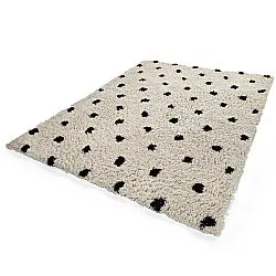 Shaggy szőnyeg - Soria Natural Cotton Shaggy (törtfehér/fekete)