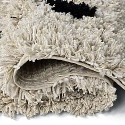 Shaggy szőnyeg - Soria Natural Cotton Shaggy (törtfehér/fekete)