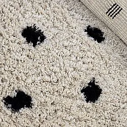 Shaggy szőnyeg - Soria Natural Cotton Shaggy (törtfehér/fekete)