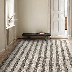 Shaggy szőnyeg - Thira Stripe Cotton Shaggy (krém/taupe)