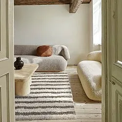 Shaggy szőnyeg - Thira Stripe Cotton Shaggy (krém/taupe)