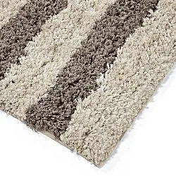 Shaggy szőnyeg - Thira Stripe Cotton Shaggy (krém/taupe)